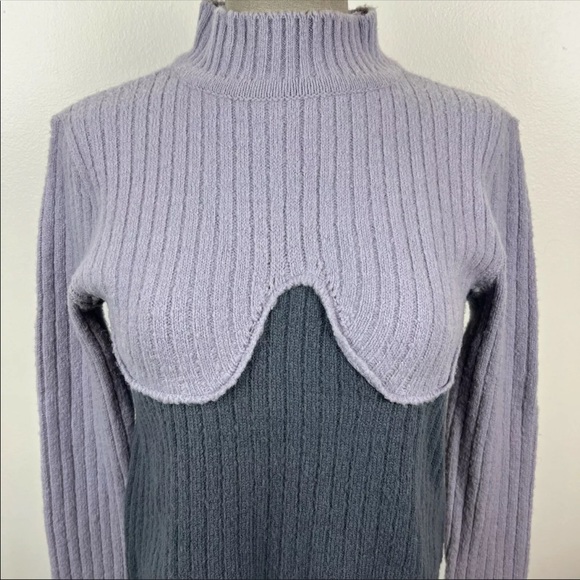 WNDERKAMMER Sweater Purple Lavender Colorblock - Picture 6 of 7